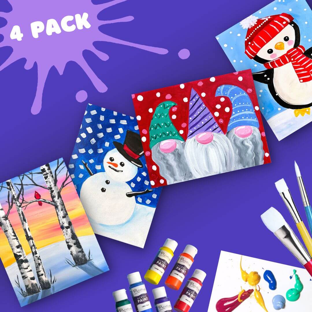 Frosty Fun Kids Acrylic Painting Bundle Painting to Gogh