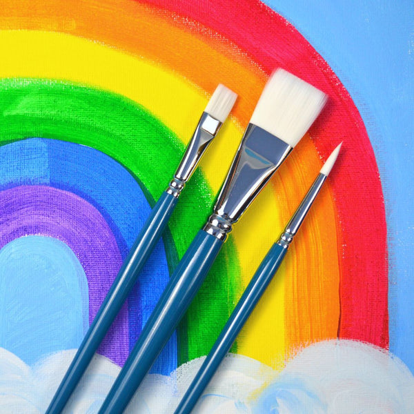 JR Paintbrush Set for Acrylics / Set of 3 / Short Handle