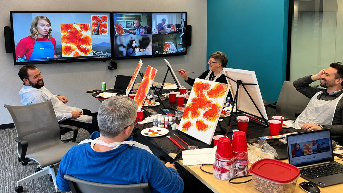 Running One Painting Event for a Team That's Half in the Office, Half Remote