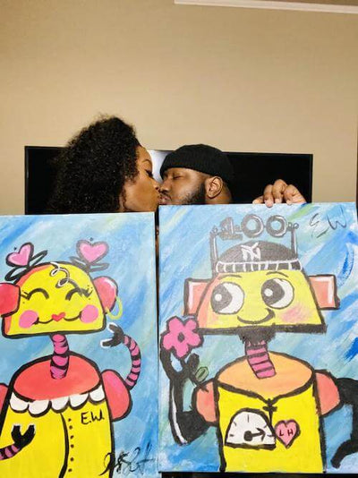 Couples Painting Date Night At Home: Paint & Sip Couple's Edition