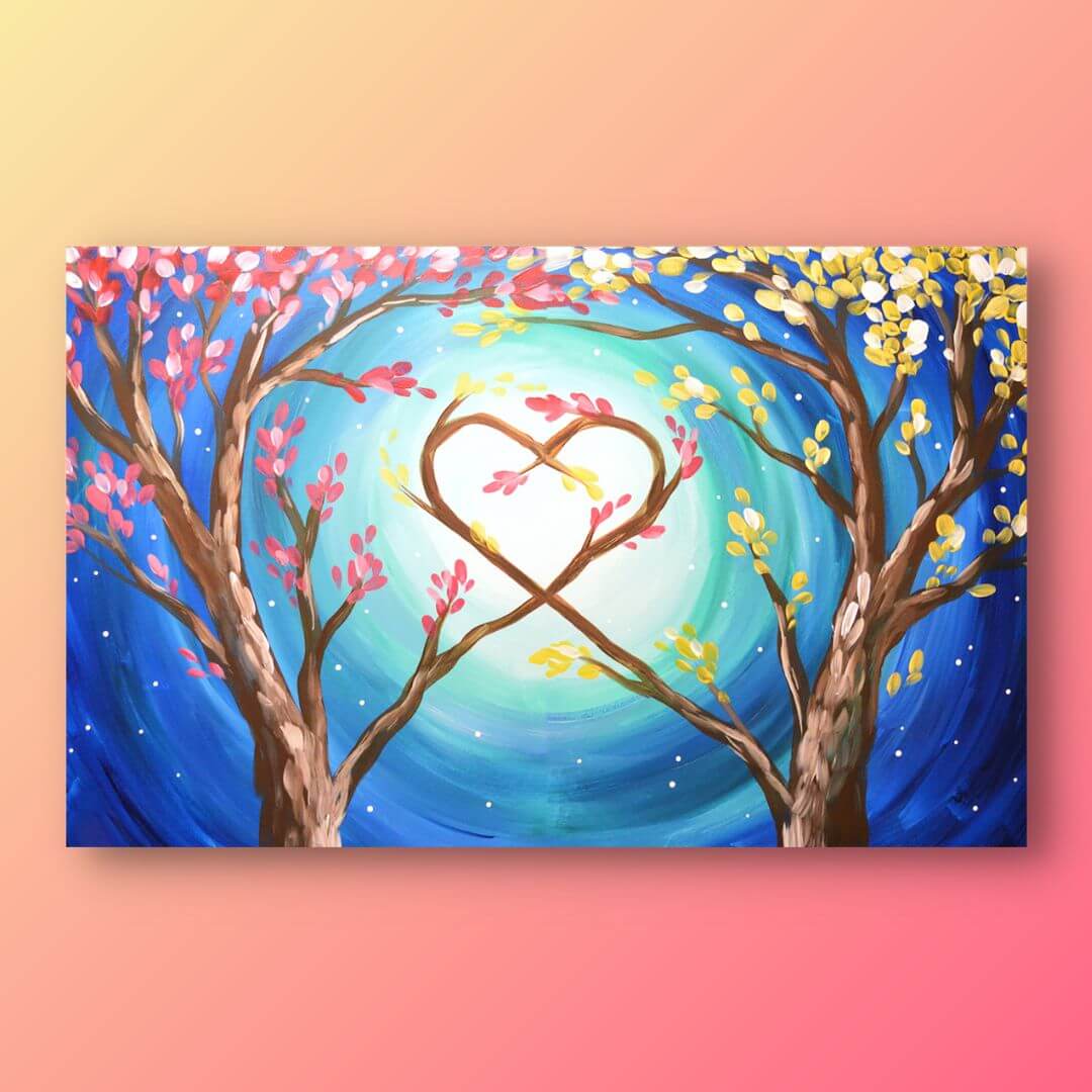 Aazon.co: Couples Paint Party Kits Pre Drawn Canvas For Adults For